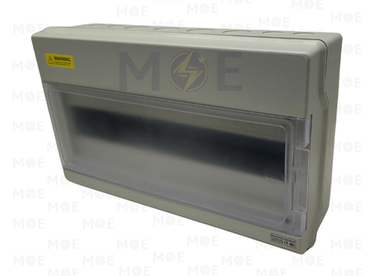 System IP66 Surface Mount Distribution Board Smoked Door 150x280x110mm 1Rx18module 18module | DBN-SH18PN | تابلو بلاستيك ظاهر غطا مفيم مطري
