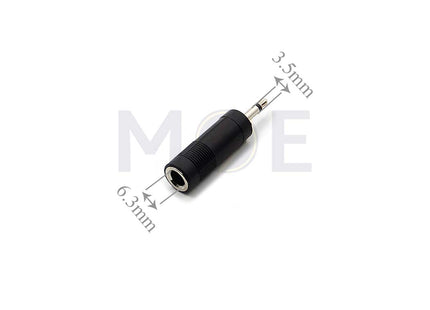 6.3mm Mono Female to 3.5mm Mono Male Jack Audio Adapter فيشة تحويلة ميكرو