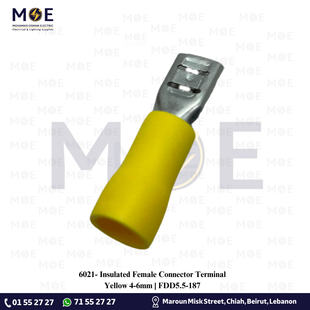Insulated Female Connector Terminal Yellow 4-6mm | FDD5.5-187 | كوس جارور انتاية معزول اصفر