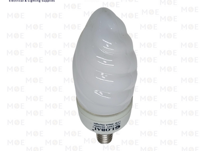 Global Economic CFL Lamp Milky Wavy Candle DayLight E14 13W | لمبة توفير برم سن رفيع شمعة صنوبرة حليبي دايلايت