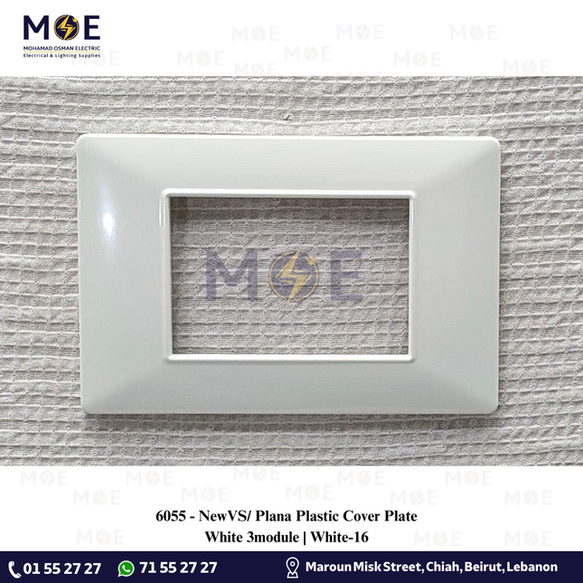 NewVS/ Plana Plastic Cover Plate White 3module | White-16