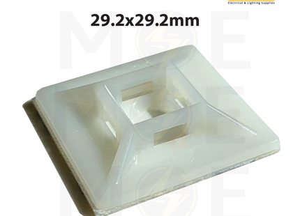 Bandex Self Adhesive Cable Tie Mount 29.2x29.2mm White | TM2828-2 | قاعدة رباط بلاستيك تلزيق