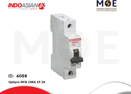 IndoAsian Optipro MCB 10kA 1P 2A | SPC2-811117x | دجنتور كهرباء مفرد - قاطع كهربائي