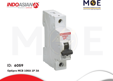 IndoAsian Optipro MCB 10kA 1P 3A | SPC3-811119x | دجنتور كهرباء مفرد - قاطع كهربائي