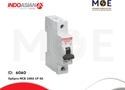 IndoAsian Optipro MCB 10kA 1P 4A | SPC4-811120x | دجنتور كهرباء مفرد - قاطع كهربائي