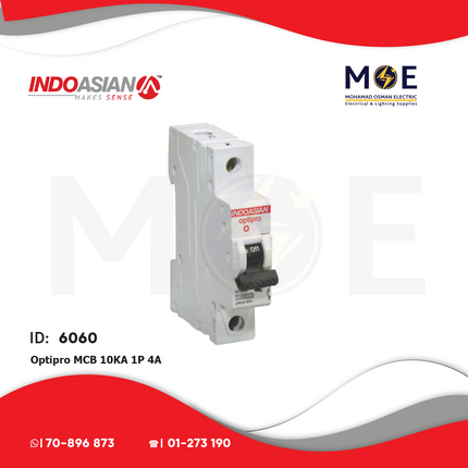 IndoAsian Optipro MCB 10kA 1P 4A | SPC4-811120x