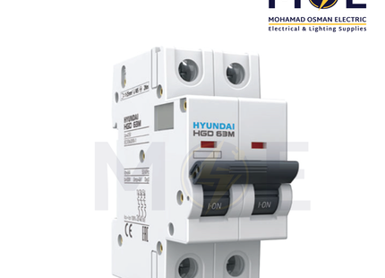 Hyundai MCB HGD63M 6KA 2P 10A | دجنتور كهرباء مجوز - قاطع كهربائي