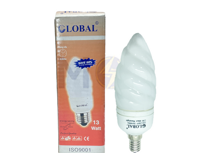 Global Economic CFL Lamp Milky Wavy Candle WarmWhite E14 13W
