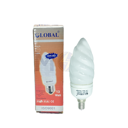 Global Economic CFL Lamp Milky Wavy Candle WarmWhite E14 13W
