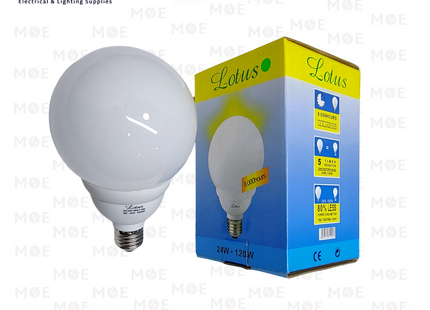 Lotus Economic CFL Lamp Ball DayLight E27 24W | لمبة توفير برم بول دايلايت