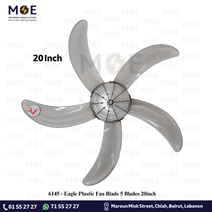 Eagle Plastic Fan Blade 5 Blades 20inch