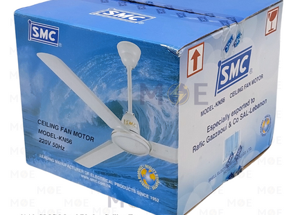 SMC Metal Blades Ceiling Fan White 74W 5 Blades 56inch | KN56 | مروحة سقففراشات حديد ابيض