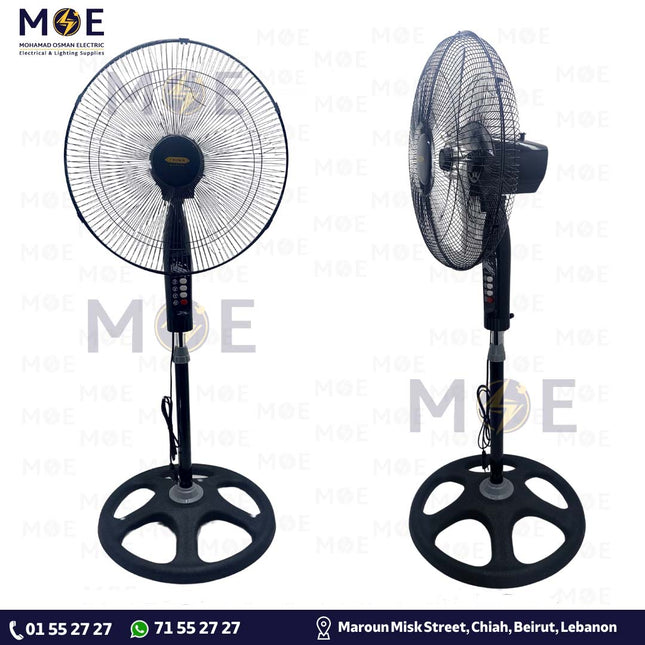 CROWN Stand Fan Black 60W 5 Blades 18inch | CFS-555