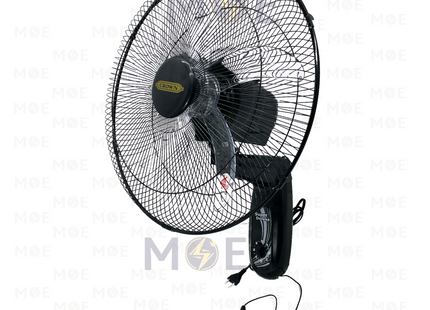 CROWN Wall Fan Black 60W 5 Blades 18inch | w999-CFW | مروحة حائطفراشات زوبعة اسود