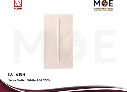 Nour Verona 1way Switch White 16A 250V | 901V | مفتاح مفرد ابيض