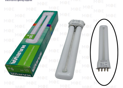 Narva Economic CFL Pin Lamp Cool DayLight 865 4Pin 2G 7 9W | KLD-S/E 2G7 | لمبة شك توفير كول دايلايت