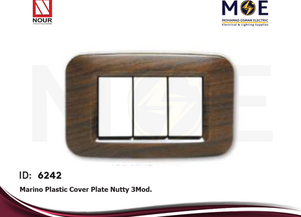 Nour Marino Plastic Cover Plate Nutty 3module | 100NU5 | بلاك مارينو جوزي
