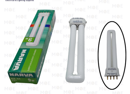 Narva Economic CFL Pin Lamp WarmWhite 830 4Pin 2G 7 9W | KLD-S/E 2G7 | لمبة شك توفير ورم وايت