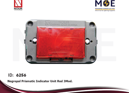 Nour Negropal Prismatic Indicator Unit Red 3Module | 300N-R | لمبة اشارة احمر