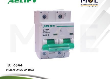 Aelifv MCB AFLV DC 2P 100A | NC-100H DC | دجنتور كهرباء مجوز - قاطع كهربائي