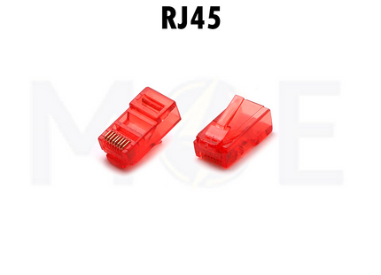Network Plug Crimp Connector Unshielded Red CAT6 RJ45 8P8C
