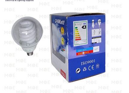 TCL Economic CFL Lamp Clear Ball DayLight E27 24W | لمبة توفير برم بول شفاف دايلايت