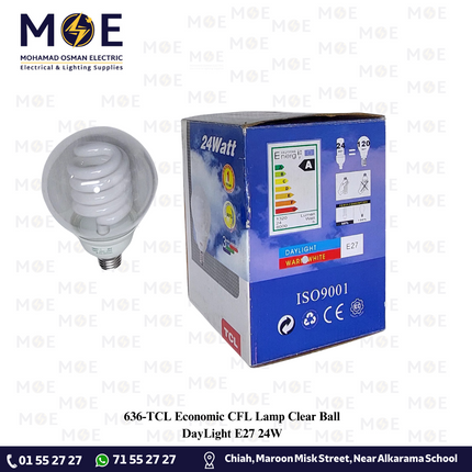 TCL Economic CFL Lamp Clear Ball DayLight E27 24W