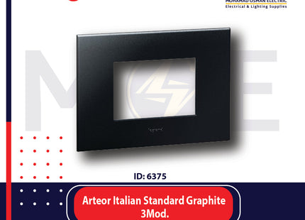 Legrand Arteor Italian Standard Square Cover Plate Graphite 3module | 011575012 | بلاك غرافيت
