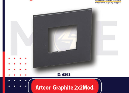 Legrand Arteor German/ French Standard Square Cover Plate Graphite 2x2module | 011576562 | بلاك رمادي غرافيت