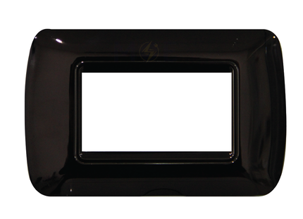 Master Plastic Cover Plate Black Chrome 3module | 23-3 | بلاك بلاستيك اسود كروم