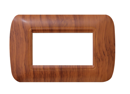Master Plastic Cover Plate Wooden 3module | 48-3 | بلاك بلاستيك خشبي