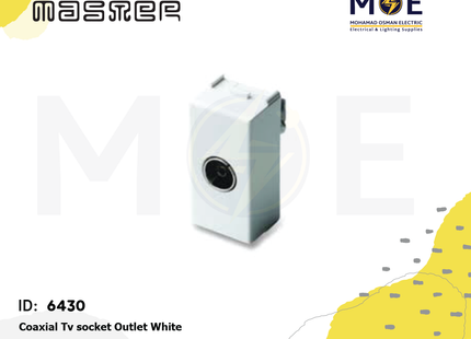 MASTER Coaxial TV socket Outlet White | 6013 | بريز تلفزيون ابيض