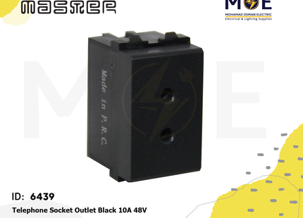 Master Telephone Socket Outlet Black 10A 48V | 6010-BL | بريز تلفون اسود