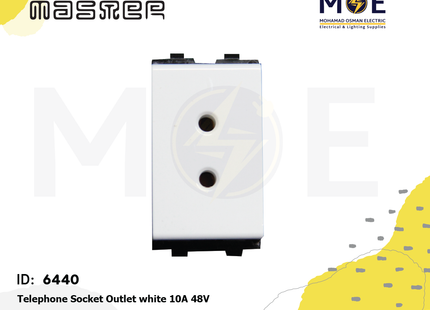 Master Telephone Socket Outlet White 10A 48V | 6010 | بريز تلفون ابيض