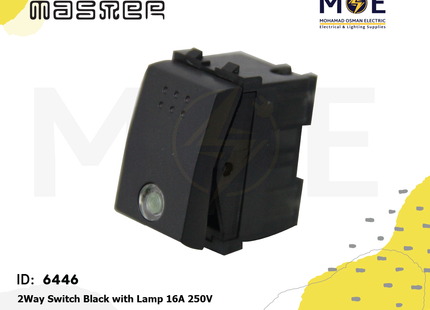 Master 2Way Switch Black with Lamp 16A 250V | 6004-Bl | مفتاح دركسيون مع لمبة اسود