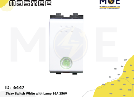 Master 2Way Switch White with Lamp 16A 250V | 6004 | مفتاح دركسيون مع لمبة ابيض