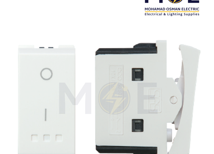 SAS Eco 1Way Switch White 2P 16AX 250V 0-1 | Eco-50-503 | مفتاح مفرد خطين ابيض