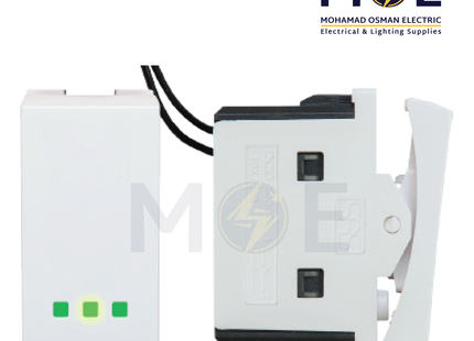 SAS Eco 1Way Switch With Lamp White 1P 10AX 250V | Eco-50-502 | مفتاح مفرد مع لمية ابيض
