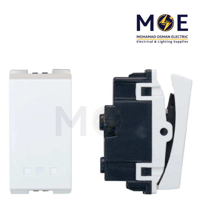 SAS Eco 2Way Switch White 1P 10AX 250V | Eco-50-506 | مفتاح دركسيون ابيض