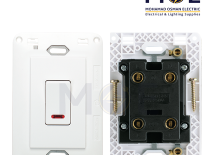 SAS Eco Air condition 1Way Switch White 1P 32A 250V 3module | Eco-50-585 | مفتاح تكييف ابيض