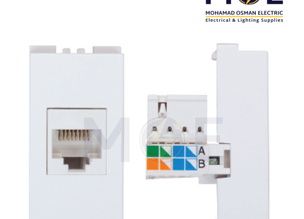 SAS Eco Cat6 Data Socket RJ45 White | 50-684 | بريز داتا ابيض
