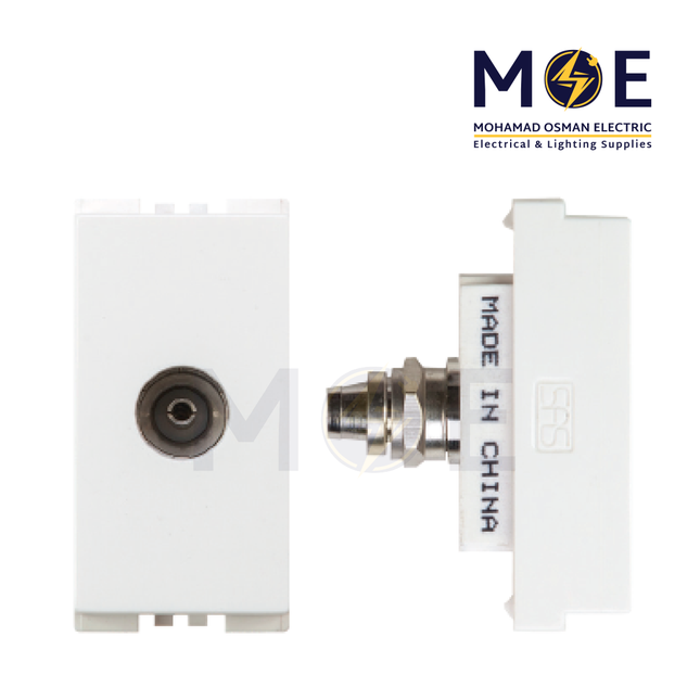 SAS Eco Coaxial TV Socket White | Eco-50-228 | بريز تلفزيون ابيض