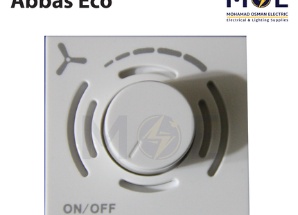 SAS Eco Fan Dimmer White 1P 250W 220V 1module | Eco- 50- 804 | ديمر مروحة ابيض