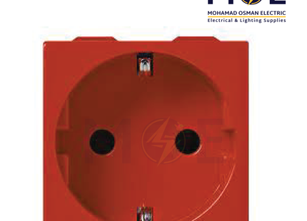 SAS Eco German Standard Socket Sicury Outlet Red 2P+E 16A 250V | Eco-52-297 | بريز شوكو امان احمر