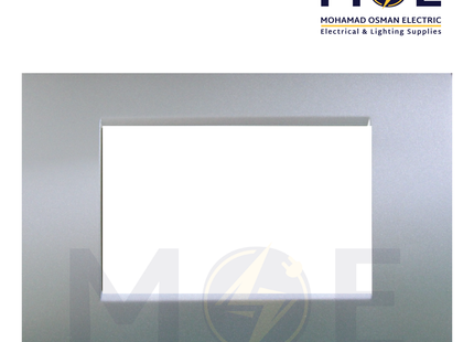 SAS Eco Hams Plastic Cover Plate Aro Silver Matt 3module | Eco-0101-304 | بلاك بلاستيك فضي ناشف