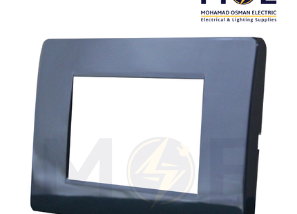 SAS Eco Hams Plastic Cover Plate Black 3module | Eco-0101-103 | بلاك بلاستيك اسود