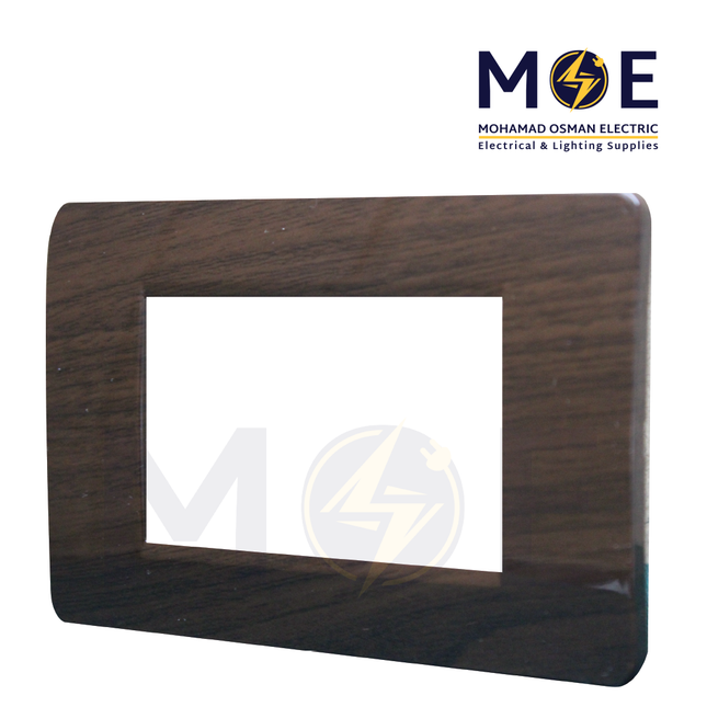 SAS Eco Hams Plastic Cover Plate Deluxe Wooden Gloss 3module | Eco-0101-509