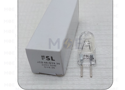 FSL Halogen Pin Lamp WarmWhite Clear G6.35 50W | JCD 50 | لمبة شك هالوجين ورم وايت