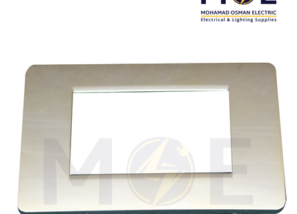 SAS Eco Hams Plastic Cover Plate Gold Gloss 3module | Eco-0101-302 | بلاك بلاستيك ذهبي لميع