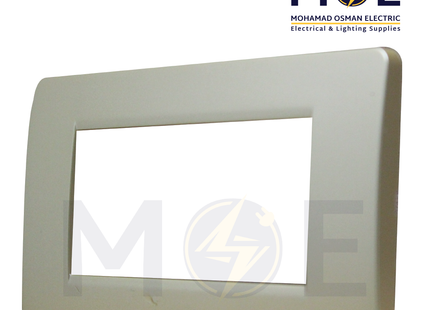 SAS Eco Hams Plastic Cover Plate Gold Matt 3module | Eco-0101-301 | بلاك بلاستيك ذهبي ناشف